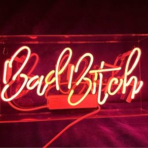 Neon sign Bad B*tch office boss babe wall art design decor